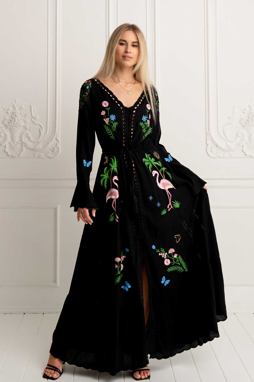 Flamingo Kimono Dress 5bcc